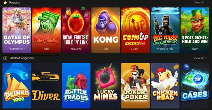 JabiBet Casino games and slots